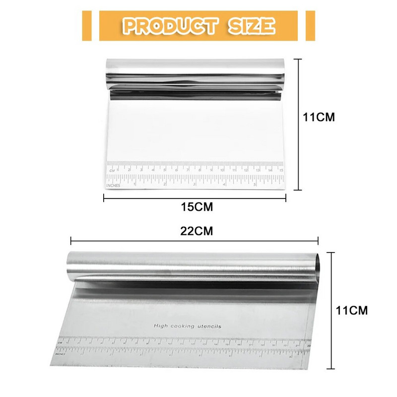 1 bucată din oțel inoxidabil pentru răzuit prăjituri tăietori de patiserie pentru coacere prăjituri gătit aluat răzuitoare pentru fondant spatule DIY instrumente de decorare pentru coacere