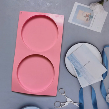 2 дупки Кръгла дискова торта Силиконова форма Инструменти за декориране Плосък цилиндър Шоколадов фондан Тиган Десерт Съдове за печене Кухненско печене