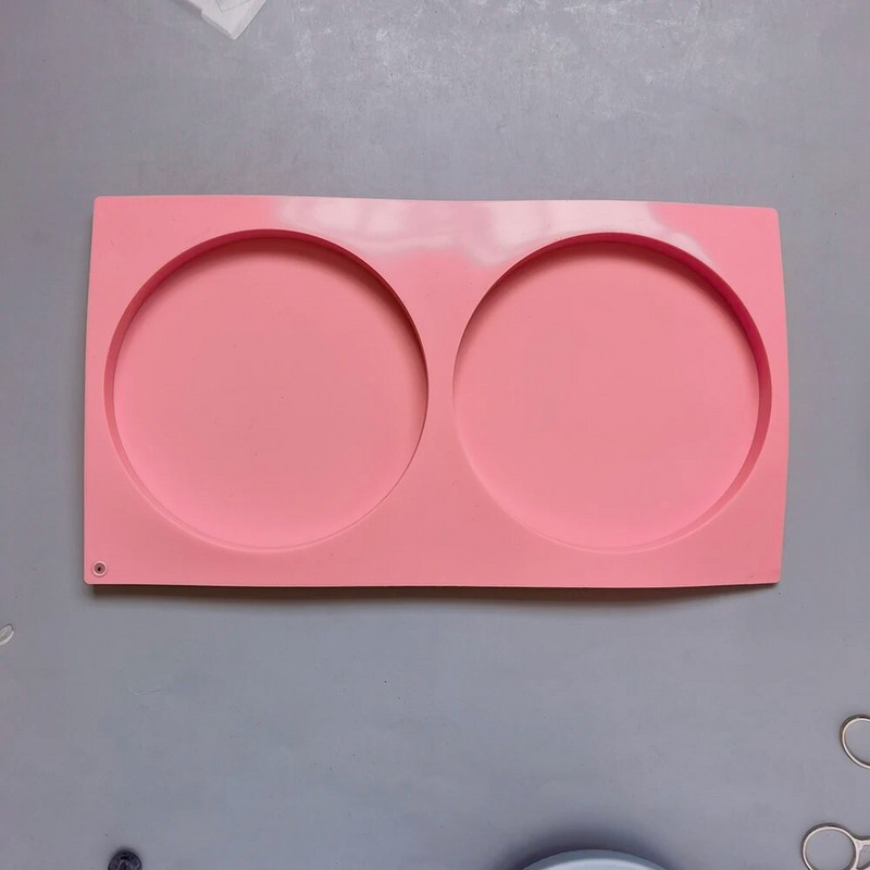 2 rupe Okrugli disk Silikonski kalup za kolače Alati za ukrašavanje Ravni cilindar Tava za čokoladni fondant Posuda za pečenje za desert Kuhinjsko pečenje