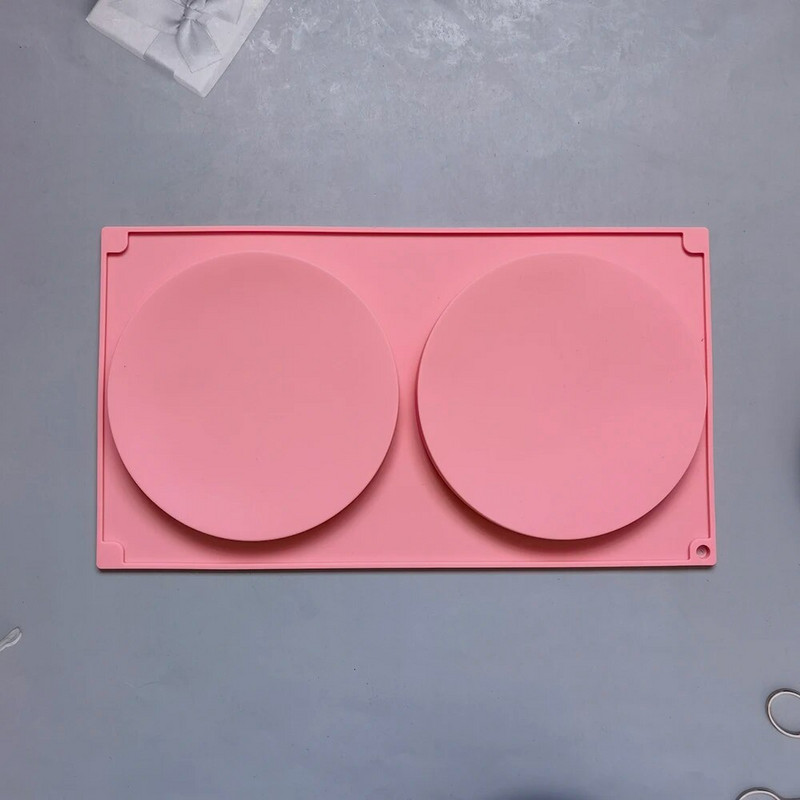 2 rupe Okrugli disk Silikonski kalup za kolače Alati za ukrašavanje Ravni cilindar Tava za čokoladni fondant Posuda za pečenje za desert Kuhinjsko pečenje