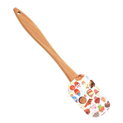 Nou de Crăciun mâner din lemn Bucătărie Fondant Tort Cremă Spatulă Silicon Unt Screper Bucătărie Instrumente de coacere Espatula Silicona