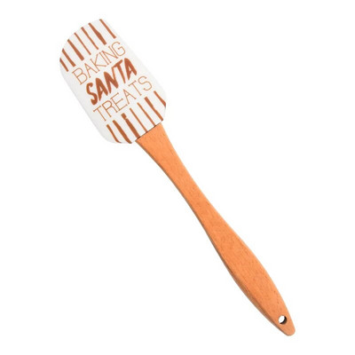 Nou de Crăciun mâner din lemn Bucătărie Fondant Tort Cremă Spatulă Silicon Unt Screper Bucătărie Instrumente de coacere Espatula Silicona