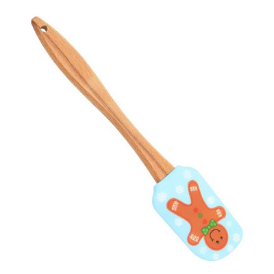 Nou de Crăciun mâner din lemn Bucătărie Fondant Tort Cremă Spatulă Silicon Unt Screper Bucătărie Instrumente de coacere Espatula Silicona