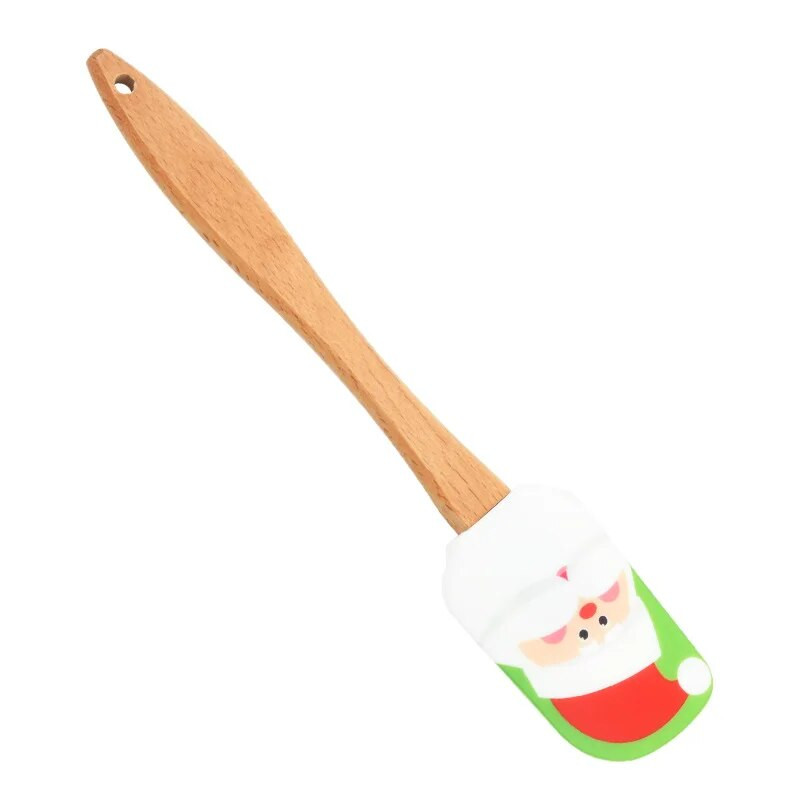 Nou de Crăciun mâner din lemn Bucătărie Fondant Tort Cremă Spatulă Silicon Unt Screper Bucătărie Instrumente de coacere Espatula Silicona