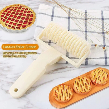 Решетка за решетка за тесто за многократна употреба Издърпайте за нож за пица Сладкарски изделия Пай Craft Net Колело Нож Инструмент за печене Съдове за печене