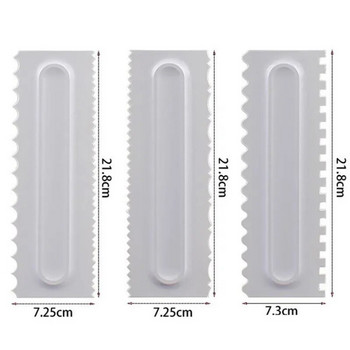 Гребен за украса на торта Icing Smoother Скрепер за торта Дизайн на сладкиши Текстури Инструменти за печене VIP за Скрепер Инструмент за торта Пластмасови шпатули