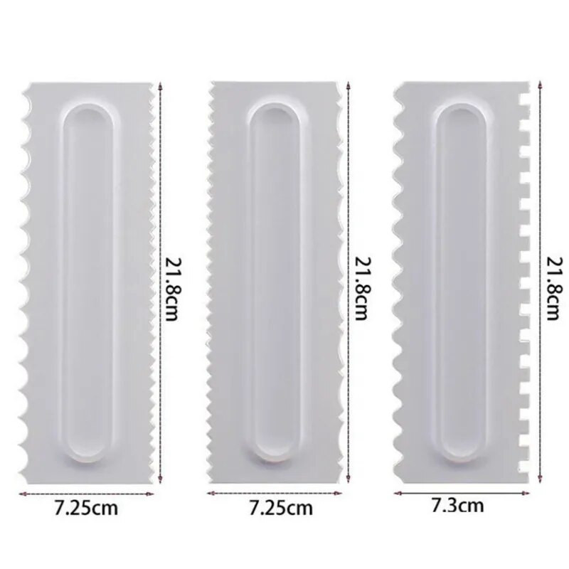 Češalj za ukrašavanje kolača Zaglađivanje glazure Strugač za kolače Dizajn peciva Teksture Alati za pečenje VIP za Strugač alat za torte plastične lopatice