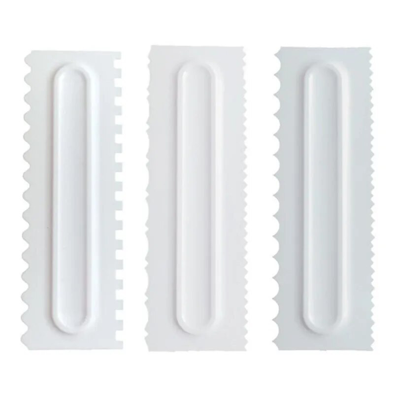 Češalj za ukrašavanje kolača Zaglađivanje glazure Strugač za kolače Dizajn peciva Teksture Alati za pečenje VIP za Strugač alat za torte plastične lopatice