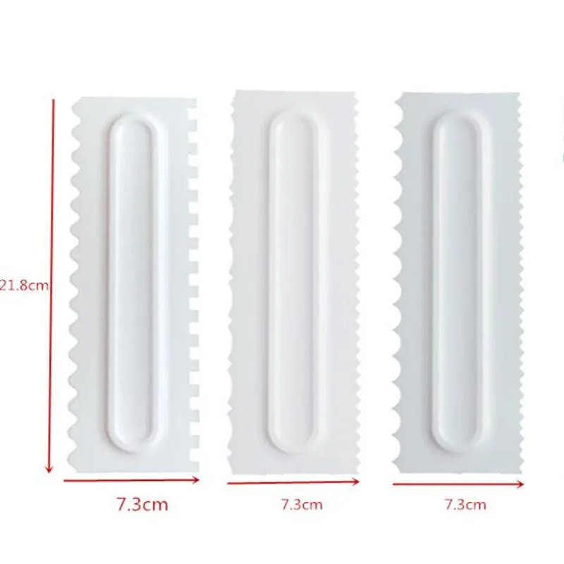 Češalj za ukrašavanje kolača Zaglađivanje glazure Strugač za kolače Dizajn peciva Teksture Alati za pečenje VIP za Strugač alat za torte plastične lopatice