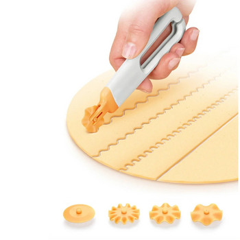 Кнедли Бисквитена ролка Бисквитка Кръгло валцуващо се режещо острие Кръгла резачка за тесто Подарък Консумативи за трапезария Инструменти за печене на сладкиши