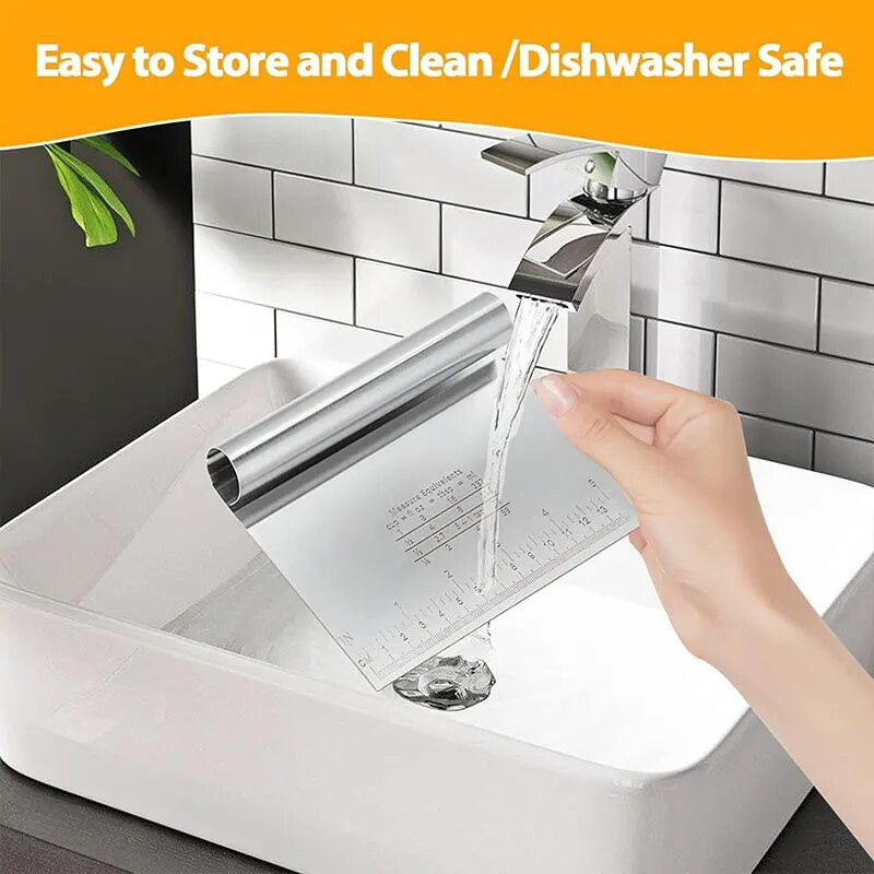 Strugač za tijesto od nehrđajućeg čelika Sjeckalica za pečenje kolača Rezač za pizzu s mjernom vagom Nož za odvajanje kruha Alati za kuhanje