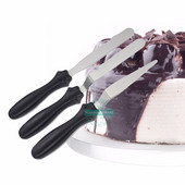 Set de 3 cuțite paletă cu spatulă cu manivelă mică / unghiulară, prăjituri / Glazură / Sugarcraft / Fondant - Instrumente pentru decorarea torturilor