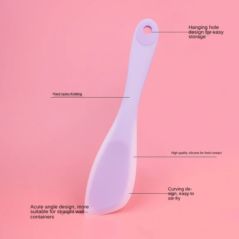 Virtuvės kelių silikoninė mentelė Espatulinė virimo virtuvės silikoniniai indai Nedeformuojantis minkštas kepimo mentelės sviesto grandiklis