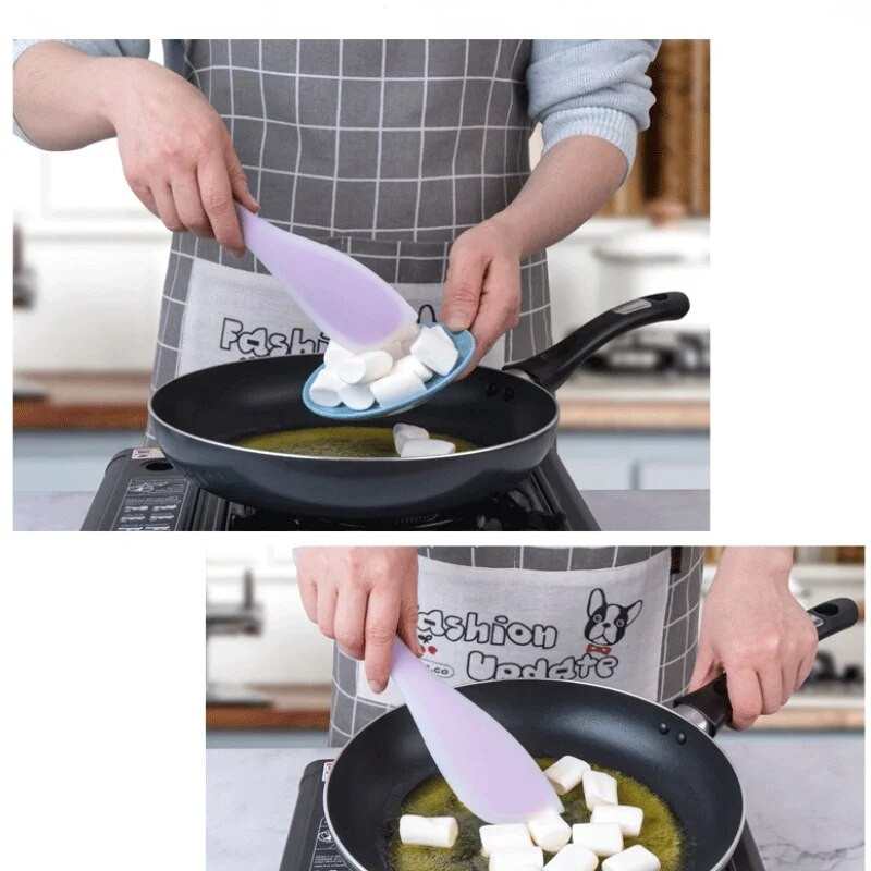 Virtuvės kelių silikoninė mentelė Espatulinė virimo virtuvės silikoniniai indai Nedeformuojantis minkštas kepimo mentelės sviesto grandiklis