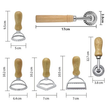 Ръчни форми за паста Домашна резачка за равиоли Форма за преса за бисквити с дървена дръжка Кухненски инструмент за печене на кнедли Лазаня Пироги