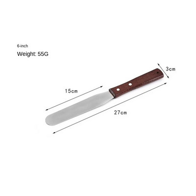 Spatulă pentru tort de 6/8/10/12 inci, din oțel inoxidabil de înaltă calitate, cu mâner din lemn, spatulă dreaptă, pentru tort, cu cremă, pentru tort, scule pentru spatulă offset