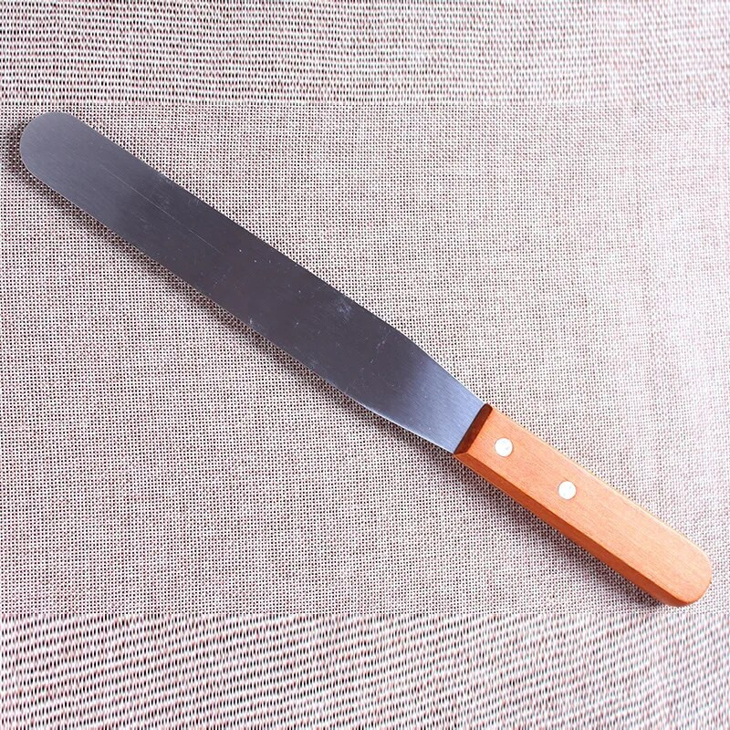 Spatulă pentru tort de 6/8/10/12 inci, din oțel inoxidabil de înaltă calitate, cu mâner din lemn, spatulă dreaptă, pentru tort, cu cremă, pentru tort, scule pentru spatulă offset