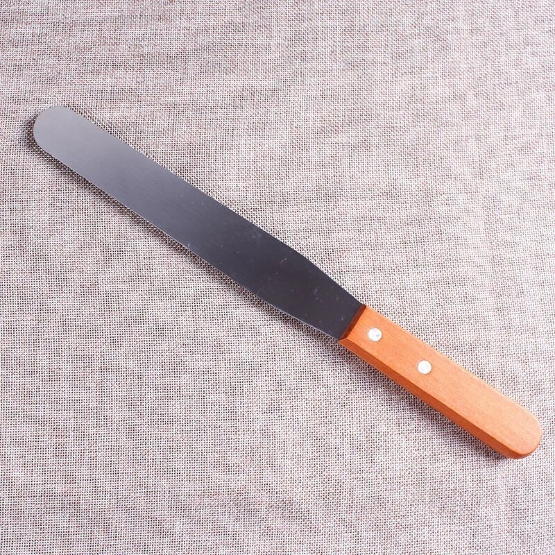 Spatulă pentru tort de 6/8/10/12 inci, din oțel inoxidabil de înaltă calitate, cu mâner din lemn, spatulă dreaptă, pentru tort, cu cremă, pentru tort, scule pentru spatulă offset