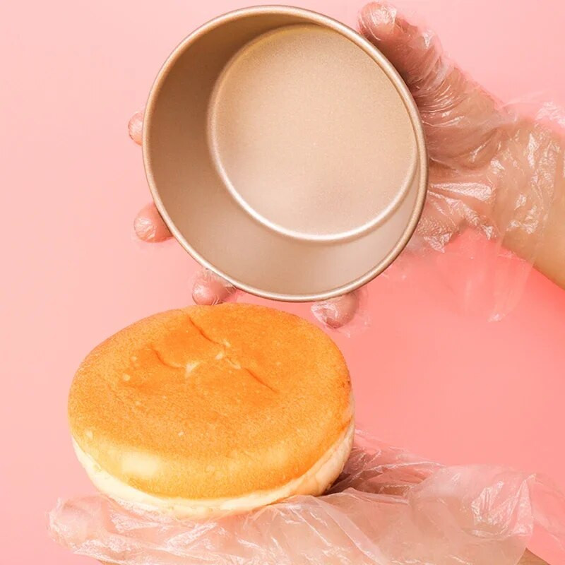 1kom kalup za hamburgere 4 inča Zlatni okrugli alat za pečenje kolača s neprijanjajućim premazom Kućna pećnica Ručni aparat za pečenje hamburgera