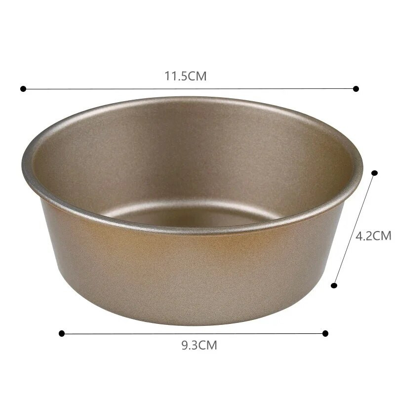 1kom kalup za hamburgere 4 inča Zlatni okrugli alat za pečenje kolača s neprijanjajućim premazom Kućna pećnica Ručni aparat za pečenje hamburgera