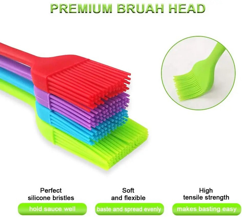 WALFOS četke za slastičarstvo - četka za pečenje ulja za roštilj za roštilj - silikonske četke otporne na toplinu za kuhanje, kuhinjska četka