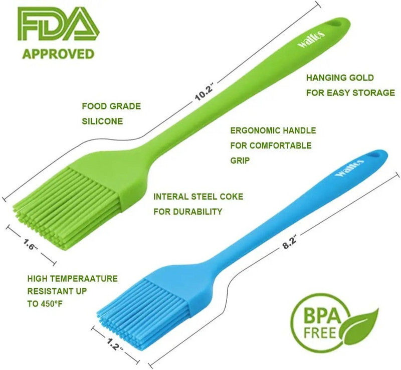 WALFOS četke za slastičarstvo - četka za pečenje ulja za roštilj za roštilj - silikonske četke otporne na toplinu za kuhanje, kuhinjska četka