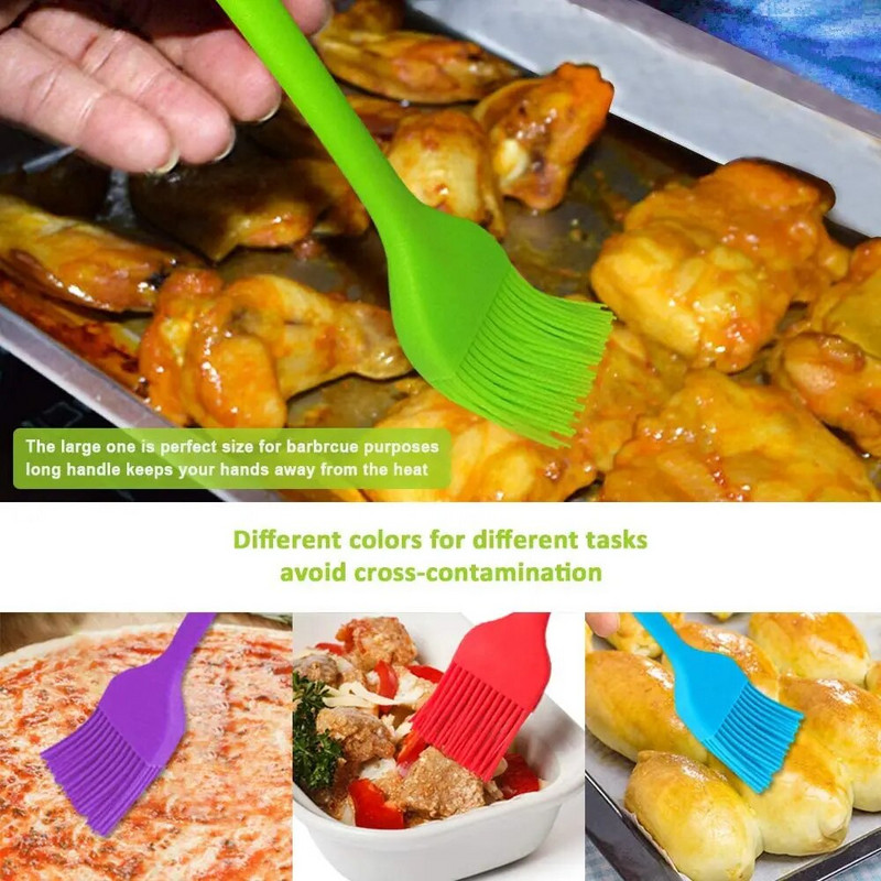 WALFOS četke za slastičarstvo - četka za pečenje ulja za roštilj za roštilj - silikonske četke otporne na toplinu za kuhanje, kuhinjska četka