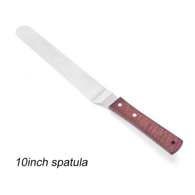 4 6 8 10 hüvelykes spatula tortadíszítő eszközök Rozsdamentes acél fa nyelű kés Spatula a torták simább jegesítéséhez