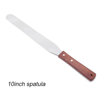 4 6 8 10 hüvelykes spatula tortadíszítő eszközök Rozsdamentes acél fa nyelű kés Spatula a torták simább jegesítéséhez