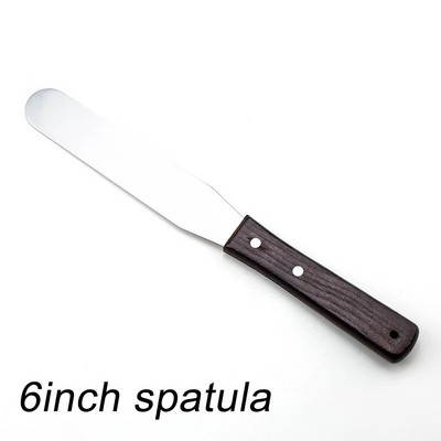 4 6 8 10 hüvelykes spatula tortadíszítő eszközök Rozsdamentes acél fa nyelű kés Spatula a torták simább jegesítéséhez