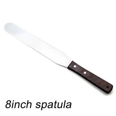 4 6 8 10 hüvelykes spatula tortadíszítő eszközök Rozsdamentes acél fa nyelű kés Spatula a torták simább jegesítéséhez