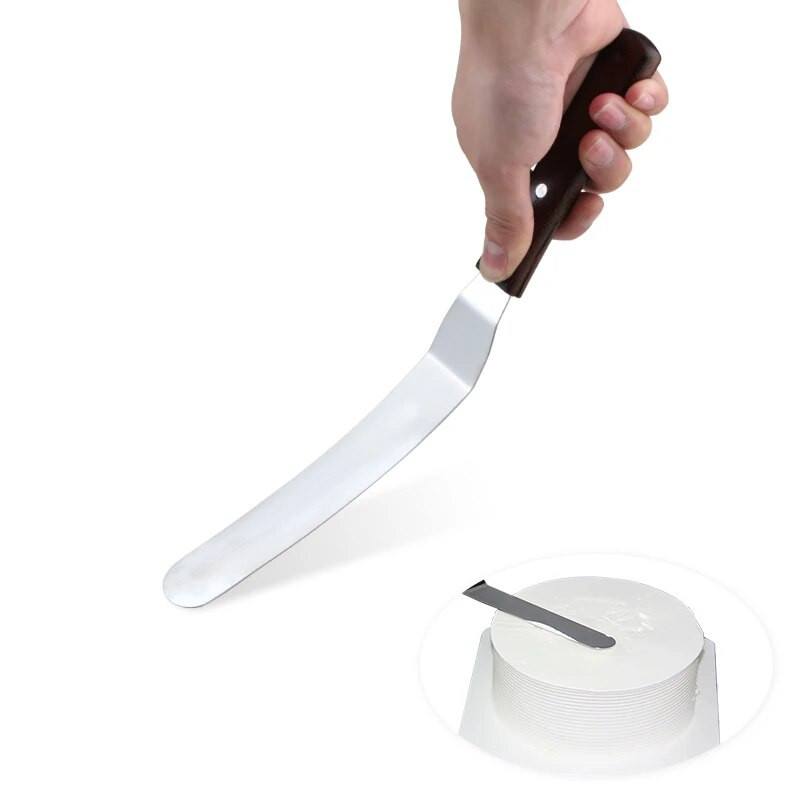 4 6 8 10 hüvelykes spatula tortadíszítő eszközök Rozsdamentes acél fa nyelű kés Spatula a torták simább jegesítéséhez