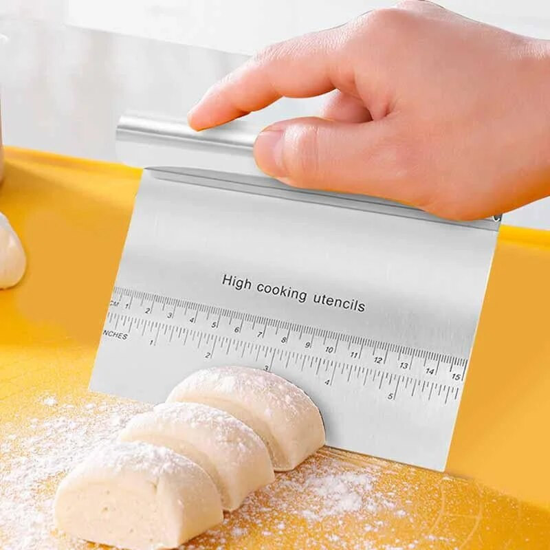 Rezač za struganje tijesta za pizzu od nehrđajućeg čelika Lopatice za pečenje tijesta Alati za rezanje kolača s mjernom vagom Kuhinjski pribor