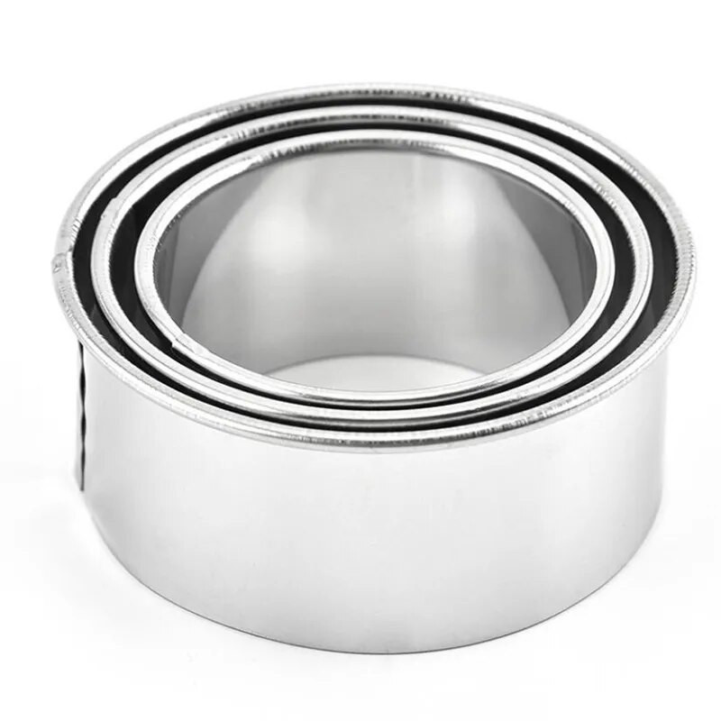 3 komada okruglih kalupa za knedle od nehrđajućeg čelika, set za rezanje, aparat za kolače, omot za kolače, alat za rezanje tijesta, kuhinjski dodaci