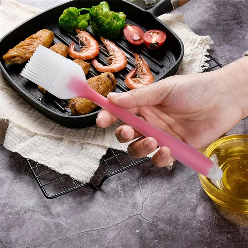 1vnt Maisto klasės silikoninis teptukas Karščiui atsparus kepimo šepetys Kepimo šepetys Aliejuje Kepimo BBQ įrankiai Virtuvės priedai