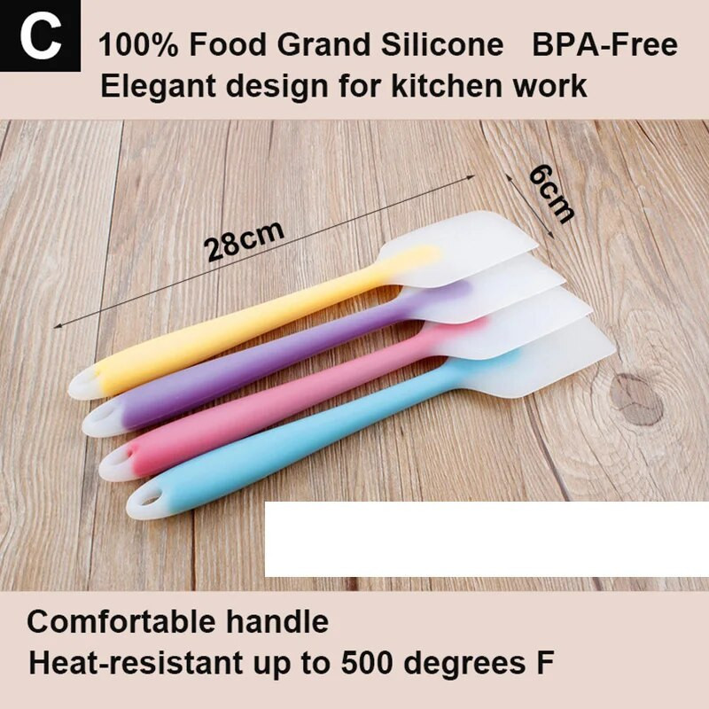 1 kom velika šarena silikonska lopatica za tijesto Krema za tortu Silikonska lopatica za maslac 6 boja Kalupi za fondan Kuhinjski alati Daska za torte