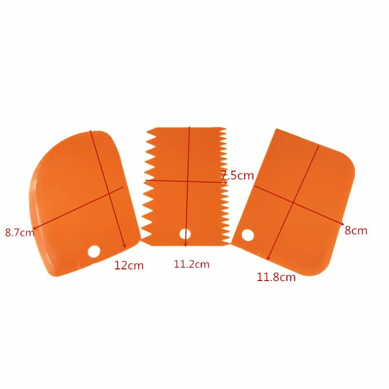 3PCS/Lot Rezač za tijesto Rezač Lopatica za kremu za kolače Strugač Rezači za tijesto Strugač Nepravilni zubi Rubovi DIY glatki