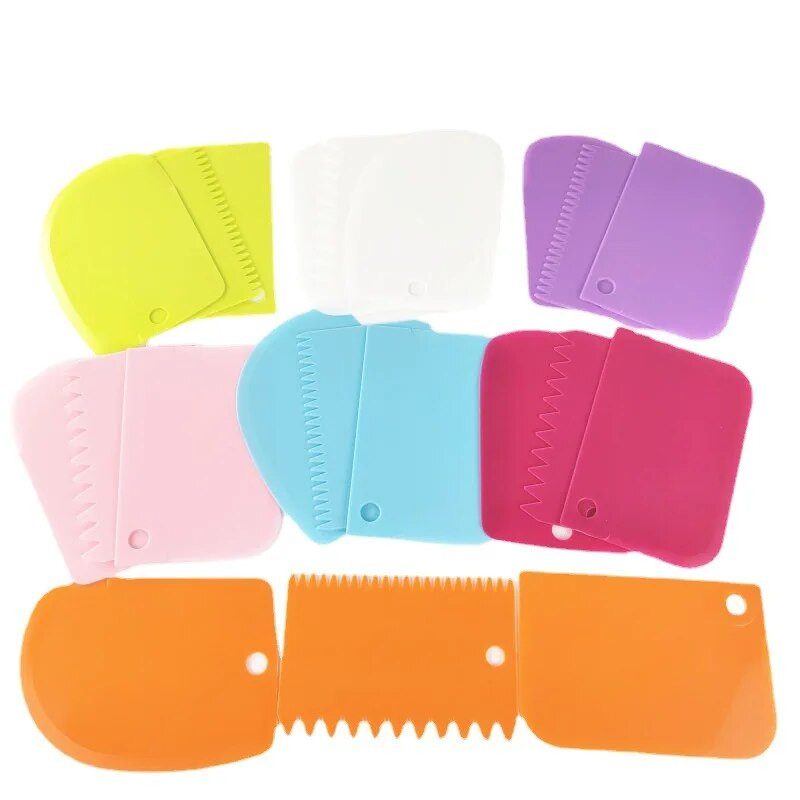 3PCS/Lot Rezač za tijesto Rezač Lopatica za kremu za kolače Strugač Rezači za tijesto Strugač Nepravilni zubi Rubovi DIY glatki