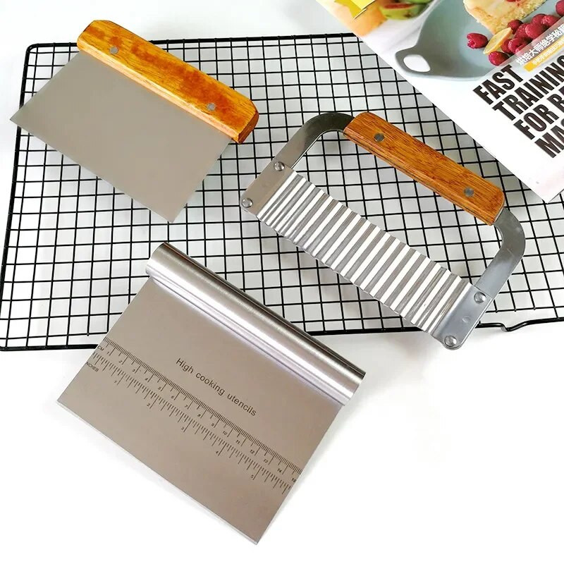 drvena drška Sjeckalica za tijesto od nehrđajućeg čelika Lopatica za pečenje tjestenine Strugač za tijesto Alati za slastičarstvo Alati za ukrašavanje kolača