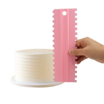 4 бр./компл. стъргалка за крем PP Cream Smoother Pastry Icing Combs Spatulas Инструменти за печене Направи си сам Аксесоари за пекарни Гребен за украса на торта