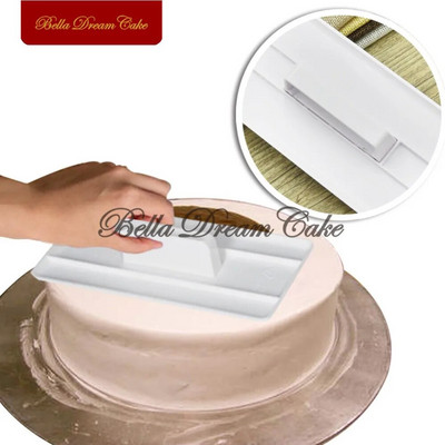 Rotund/Pătrat din plastic pentru netezire a prăjiturii Fondant Instrument de netezire Cremă de patiserie Formă de lustruit Unelte pentru decorarea torturilor Accesorii pentru coacere