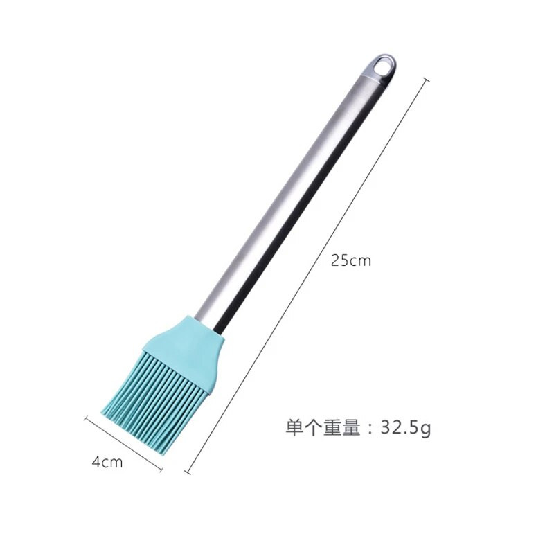 Silikoninio aliejaus padažo šepetėlis su nuimama galvute aukštai temperatūrai atspariais šepetėliais kiaušininiams pyragams duonai Nešiojamas kepsninės kepimo įrankis