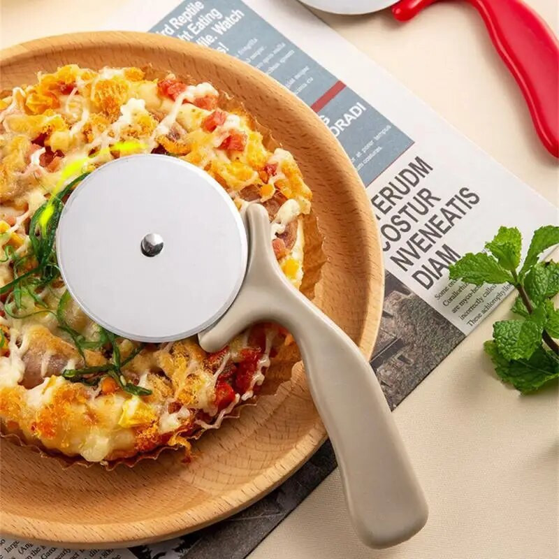 Cuțit rotund pentru tăiat pizza, din oțel inoxidabil, cu capac, rolă, tăietor de aluat, tăietor de patiserie, bucătărie, accesorii pentru coacere, unelte