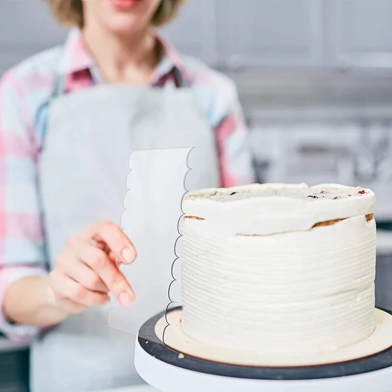 6Pc/Set Prozirna akrilna strugalica za kolače s maslacem za glazuru Set strugalica za torte Lopatica za pečenje Alat za fondan za kolače Pribor