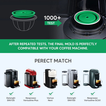 Επαναχρησιμοποιήσιμο καπάκι κάλυμμα σιλικόνης για Nespresso Vertuo Επόμενο Κάλυμμα δοχείων καπακιού για επαναχρησιμοποιήσιμο καφέ και καπάκι σιλικόνης ποιότητας τροφίμων