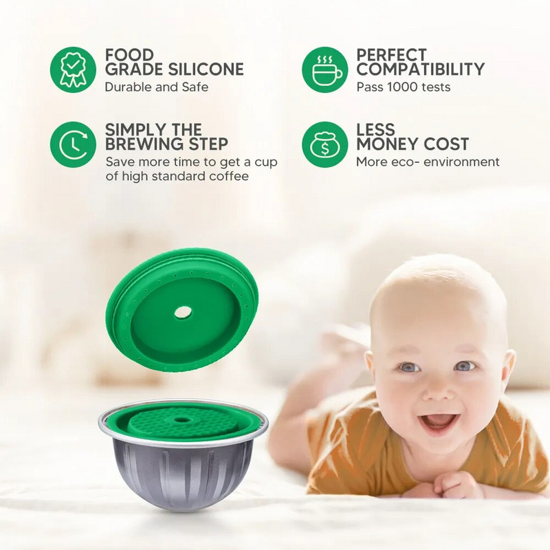 Silikonski poklopac za višekratnu upotrebu za Nespresso Vertuo Next Poklopac za kapsulu za kavu za višekratnu upotrebu Poklopac za pod i silikonski poklopac za hranu