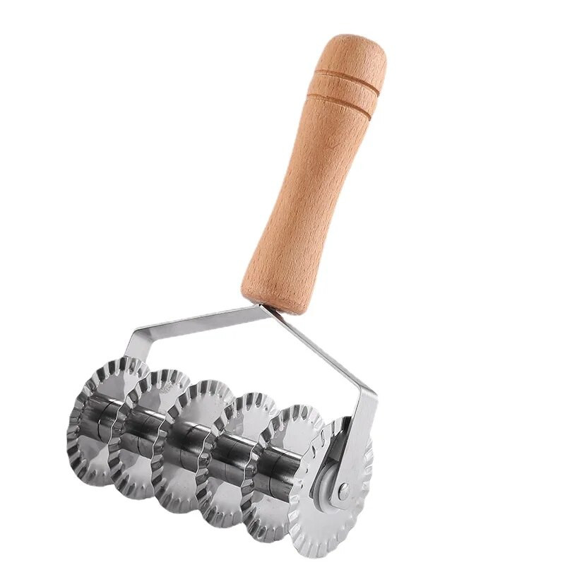 304 kotačić za tijesto od nehrđajućeg čelika Nož za tijesto za pizzu 6 valjaka za rezanje tijesta Kuhinjski pribor za kolače