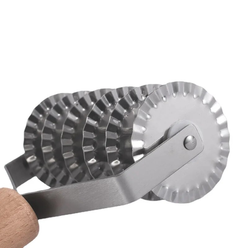 304 kotačić za tijesto od nehrđajućeg čelika Nož za tijesto za pizzu 6 valjaka za rezanje tijesta Kuhinjski pribor za kolače