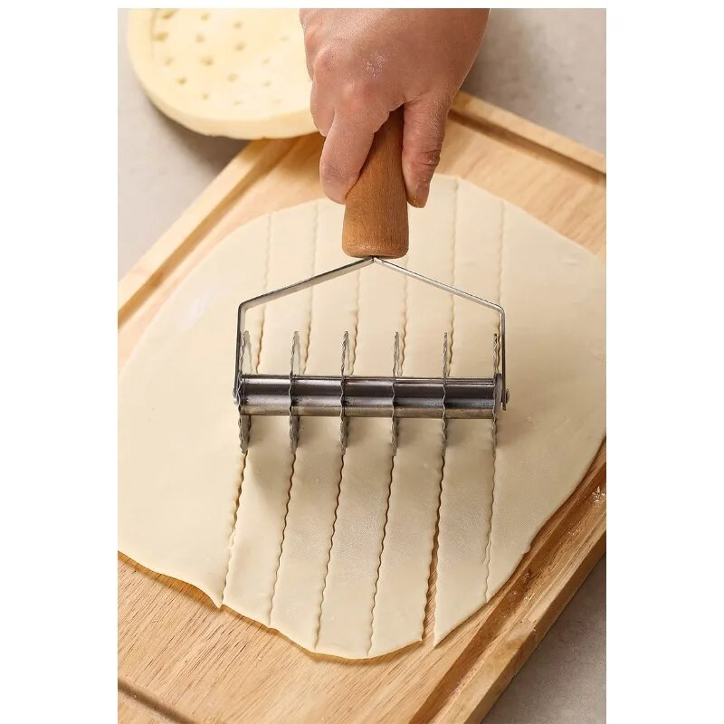 304 kotačić za tijesto od nehrđajućeg čelika Nož za tijesto za pizzu 6 valjaka za rezanje tijesta Kuhinjski pribor za kolače