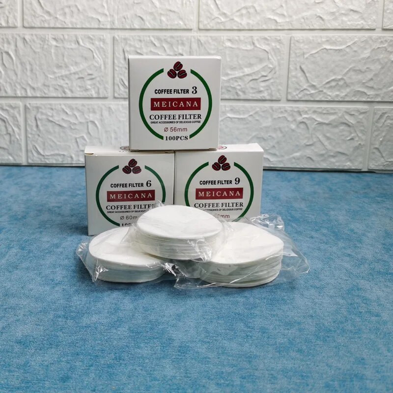 100 kom Okrugli filter papir za kavu 56 mm 60 mm 68 mm za aparat za espresso kavu V60 Dripper filteri za kavu Alati Moka pot papirni filter